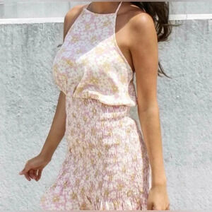 AS ALWAYS Stassi Daisy Pink Floral Halter Dress New Medium